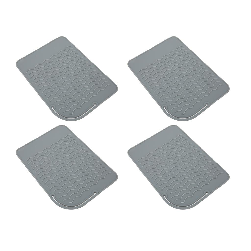 4Pcs Heat Resistant Straightener Pad Silicone Heat Resistant Mat Heat Mat for Curling Iron Straightener Flat Iron