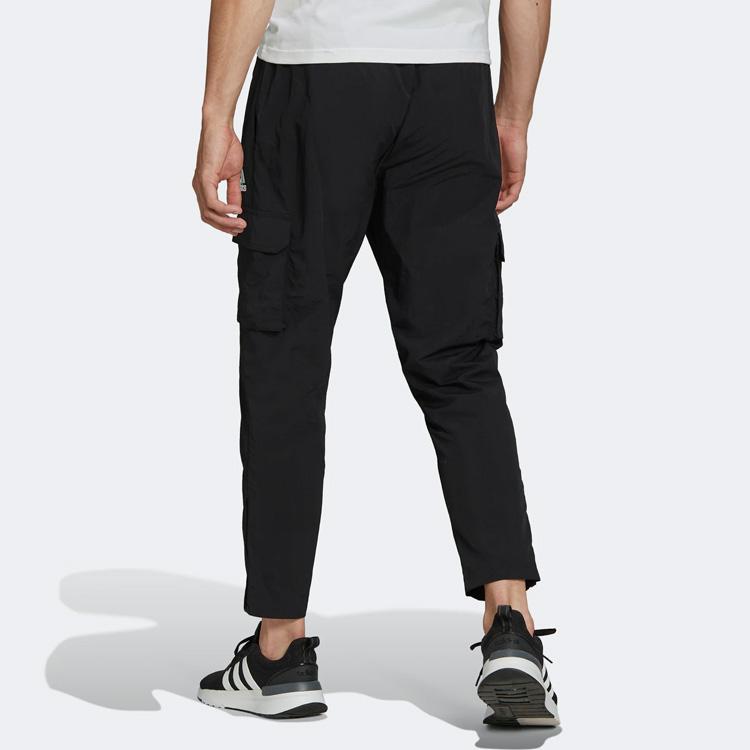 Adidas Solid Color Logo Cargo Sweatpants Men Bottoms Black HE1859