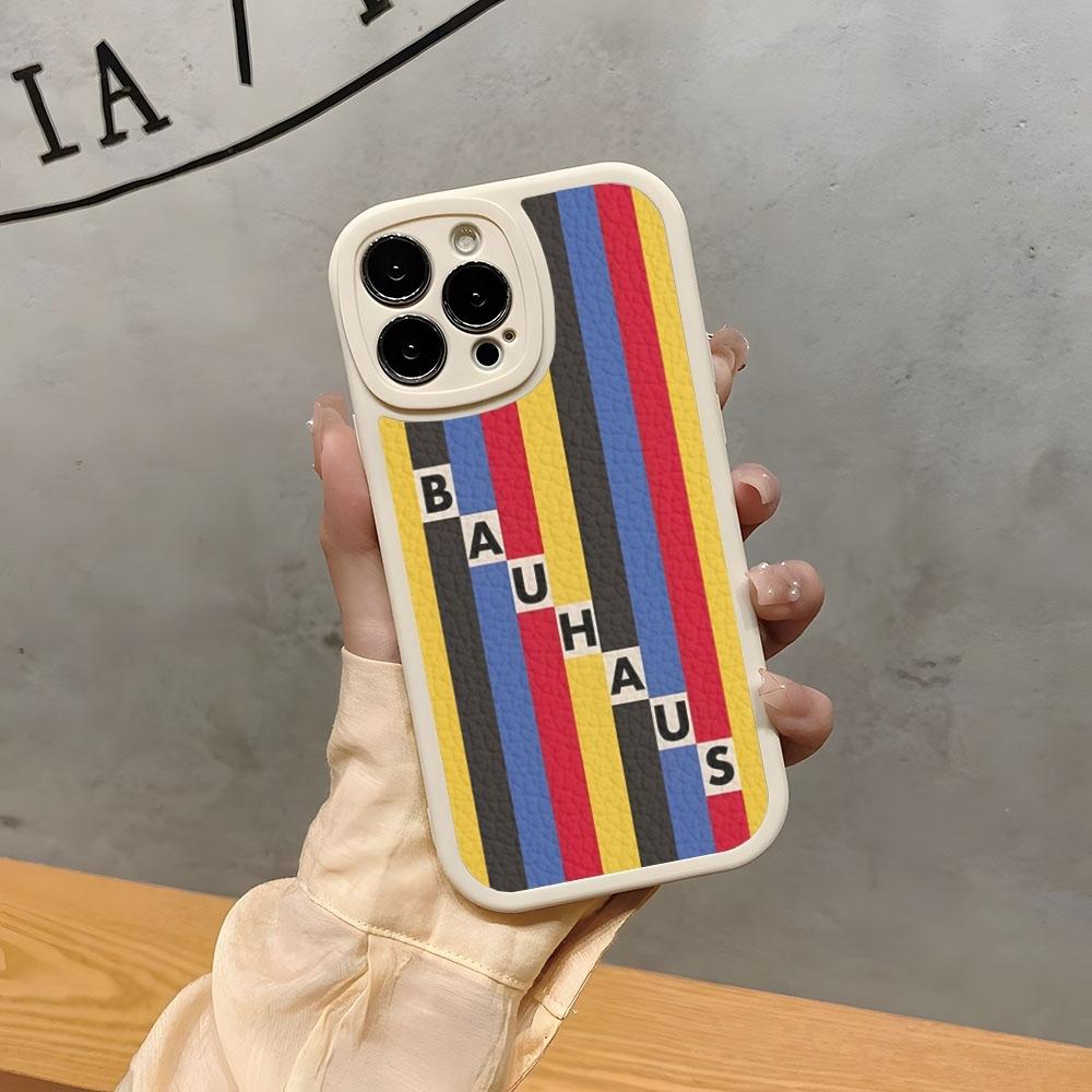 Geometric Bauhaus Art Phone Case For Iphone 15 Pro Max 16 Plus 14 Pro 11 13 12 Mini X Xr Xs 7 8 Se Lambskin Cover