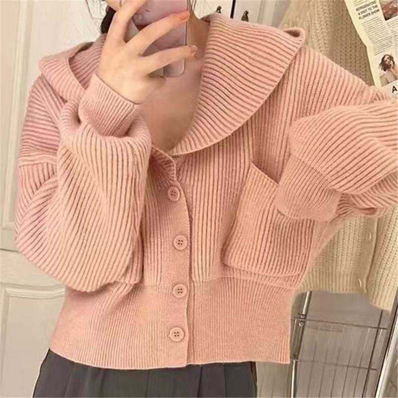 

Короткий и короткий свитер с капюшоном для женщин на осень и зиму, новый ленивый свободный и шикарный вязаный кардиган-топ one size розовый