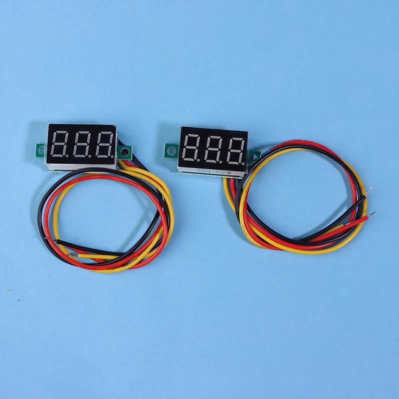 2PCS DC 0-100V LED Digital Voltmeter 0.36" Red Green Blue Voltage Detector For Car 12V Mobile Power·