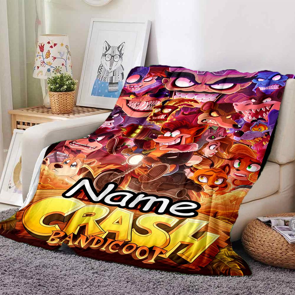 Customiz Name Personality Crash Bandicoot 4 It's About Time Blanket Soft &Warm Sofa Office Bed Travel Lunch Break Blanket, Gift Suitable All Seasons