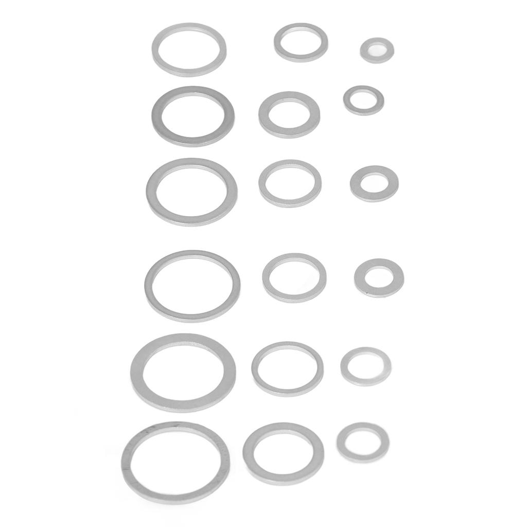 540Pcs Sealing Washer Kit Corrosion Resistant O Ring Aluminum Alloy Washer Set for Automobiles