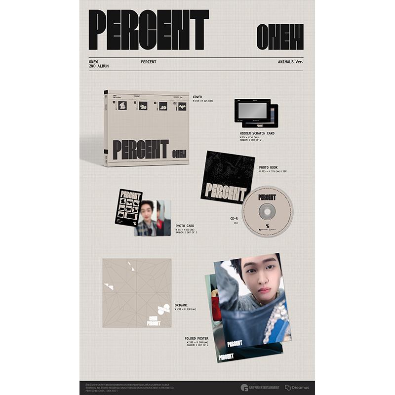 ONEW(SHINEE) - 2nd Album [Percent] Digipack Ver. (+Online Benefit)