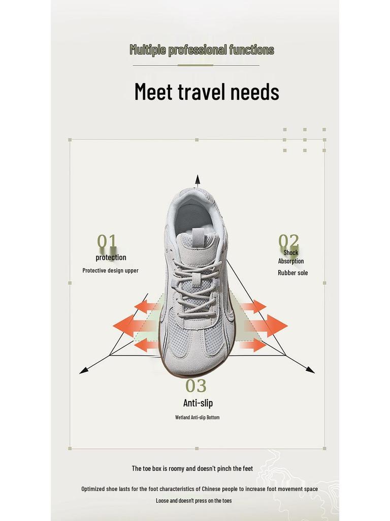 Spring 2026 Men's Wide Toe Non-slip Barefoot Hiking Shoes - Wear-resistant, Casual Outdoor Footwear.