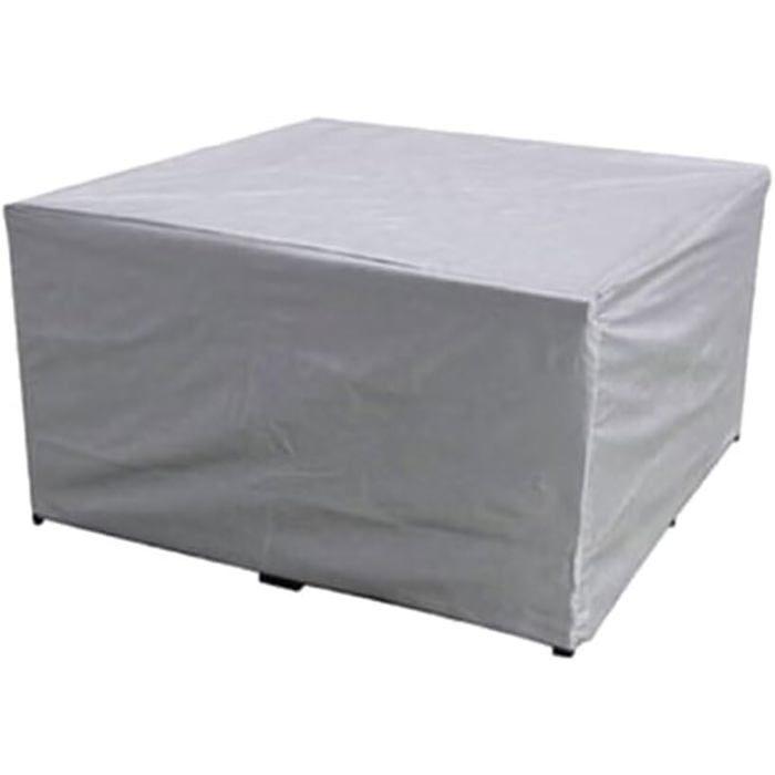 Housse protection mobilier de jardin rectangulaire 150 x 150 x 75 cm - tissu Oxford 210D gris, imperméable