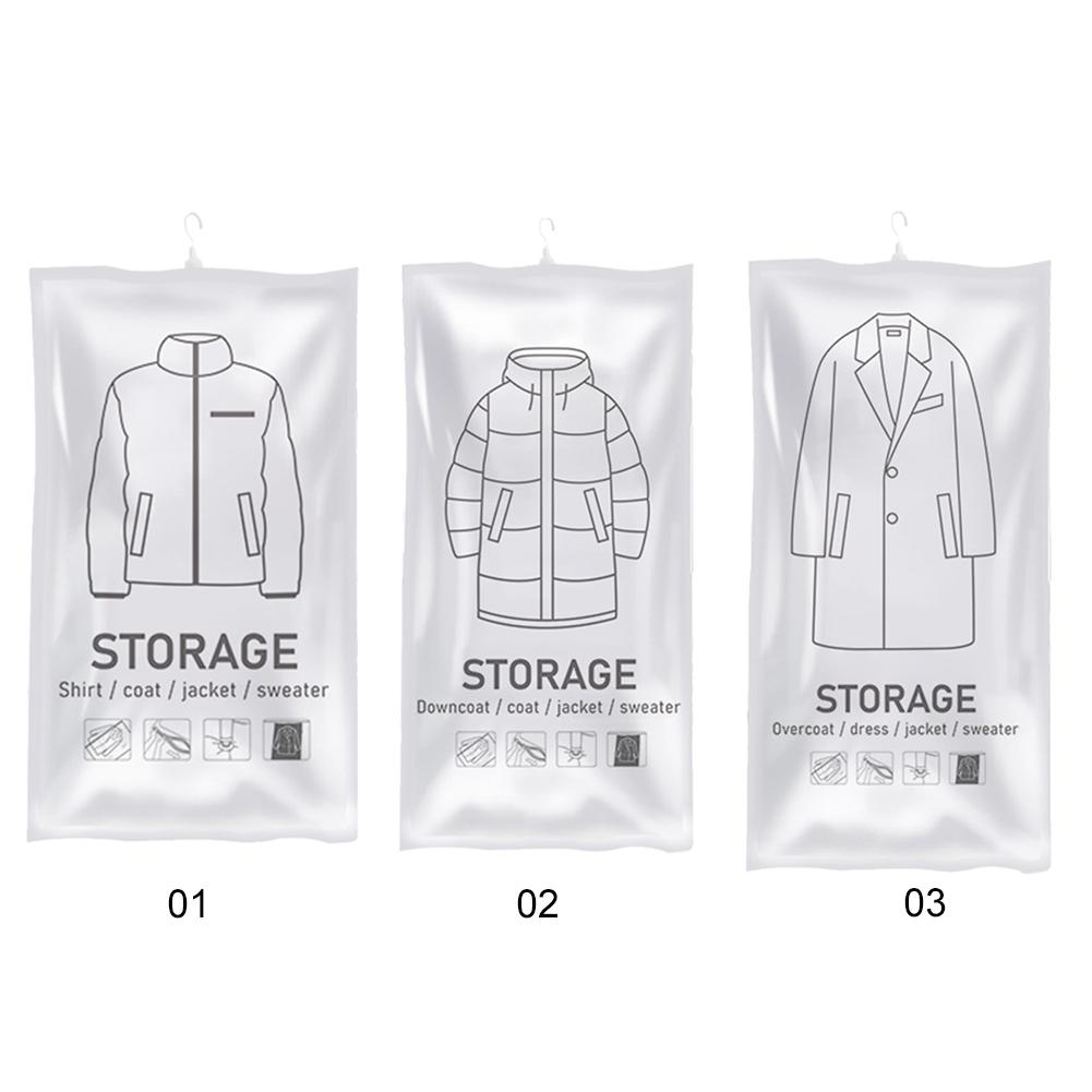 Hanging Vacuum Storage Bags Space Saving Clothes Compression Storage Bag Empty Pump Bags for Suits Dress Jacket
