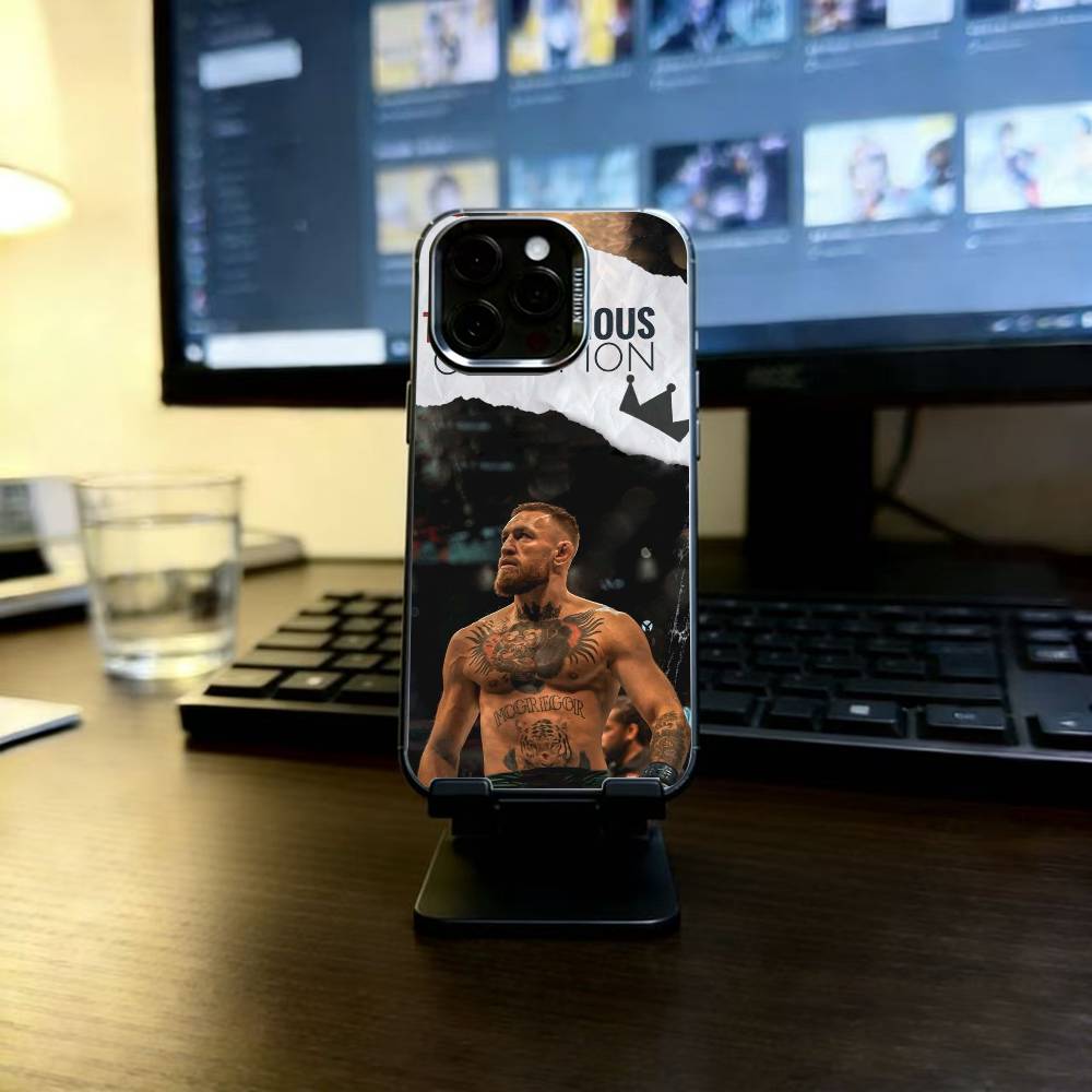 Conor McGregor Boxing Phone Case For iPhone 17,16,15,14,13,12,11 Plus,Pro Max,XS,Colored Silver Plated Inside Cover