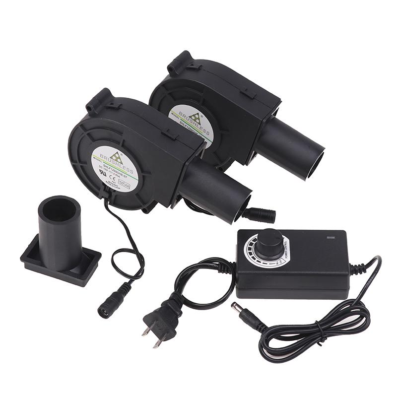 220V'den 12V'a Ayarlanabilir Blower Fan Büyük Hava Hacimli Turbo Fan Dış Mekan Kamp Barbekü Pişirme Kömür Başlatıcı İçin