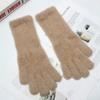 Windproof Faux Fur Gloves Warm Winter Women Mittens Soft Plush Knitted Gloves  Outdoor
