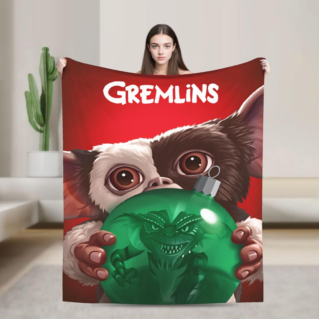 Christmas Horror Movie   Warm Blankets G-Gremlins Gizmo Camping Plush Bedding Throws Home Decor Flannel Bedspread Sofa Bed Cover