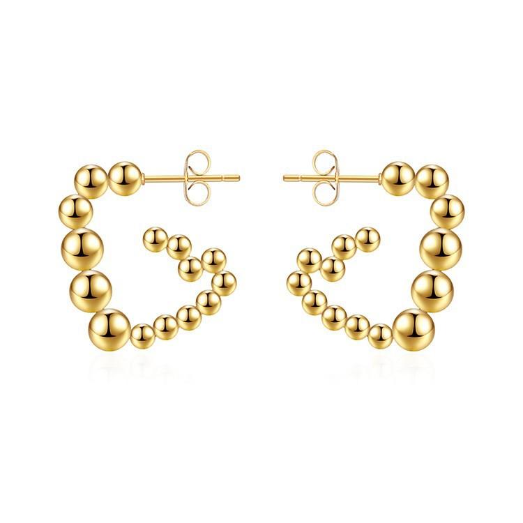 Direct supply geometric stainless steel earrings, women's trend high-end retro earrings, versatile plated 18K earrings