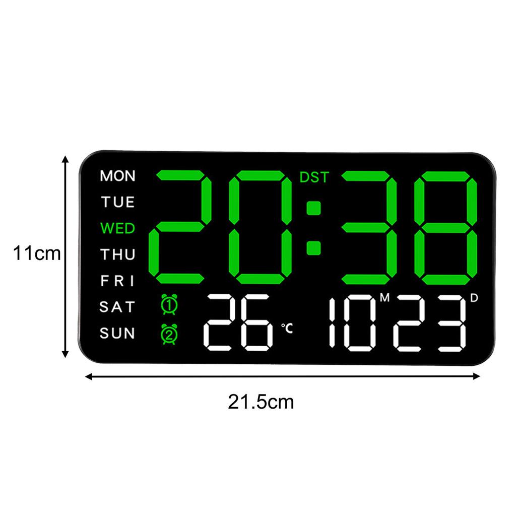 Day And Week Display For Daily Use LED Digital Wall Clock Plastic Material USB Powered Voice-activated Wake-up