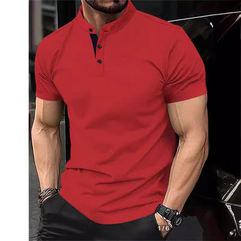 Men's Summer Sports Polo Shirt with Zipper Pocket