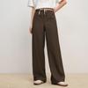 Elva' Island Women's Retro Brown Long Casual Pants