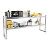 Stainless Steel Shelving, 2 Tier Adjustable Shelf Storage, Heavy Duty Shelving 60.2*15.7*3.5in For Storing And Displaying Goods