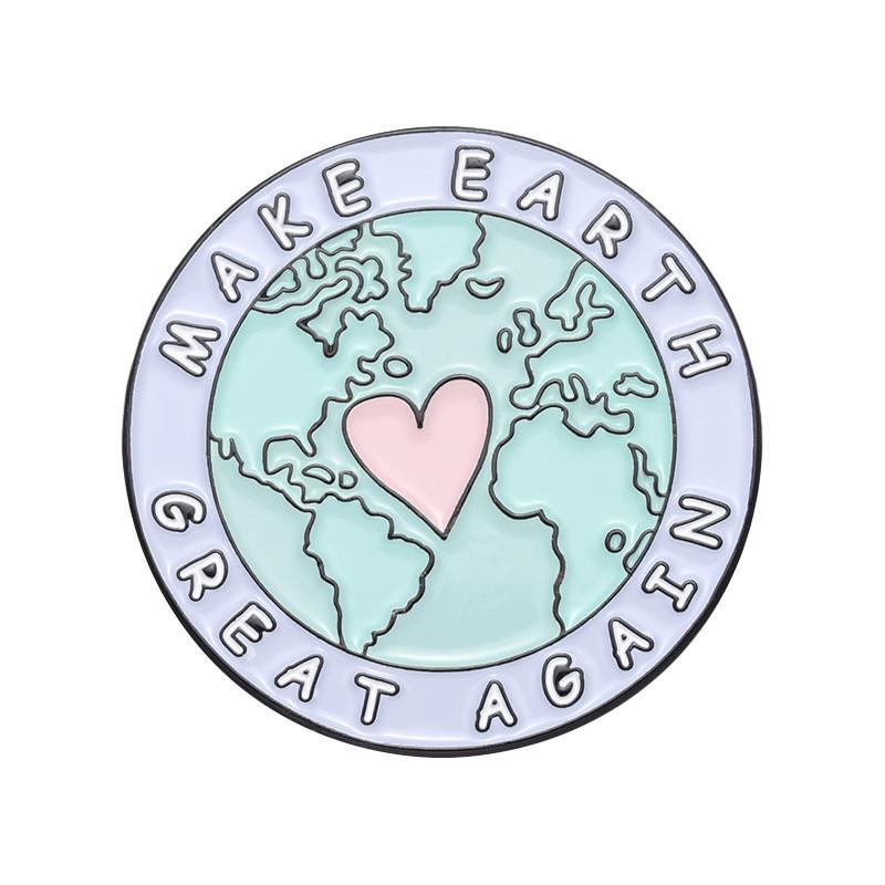 Care Stylish Cartoon Metal Brooch Unique Letter Decorated Pin For Fashionable Men Women And