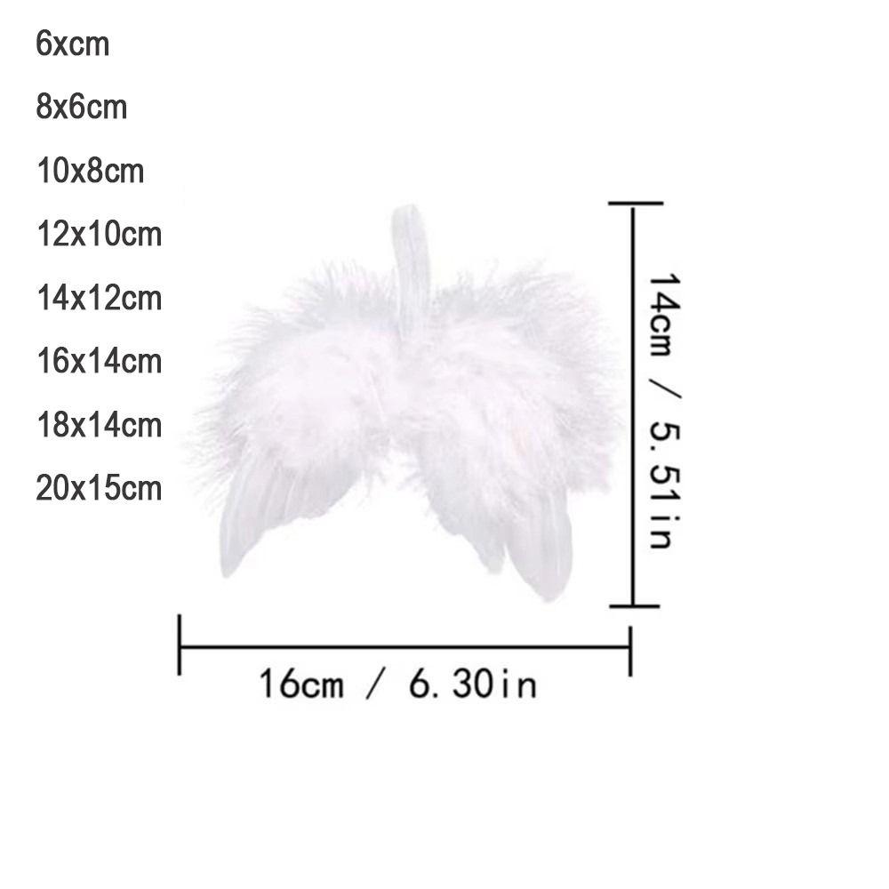 5Pcs White Feather Angel Wings Hanging Christmas Tree Ornaments Christmas Tree Decor