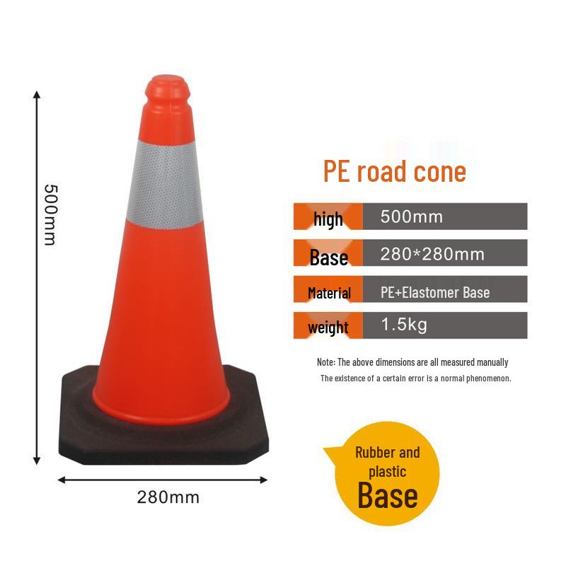 Reflective 70cm Rubber Traffic Cone - Road Safety Construction Warning Bollard