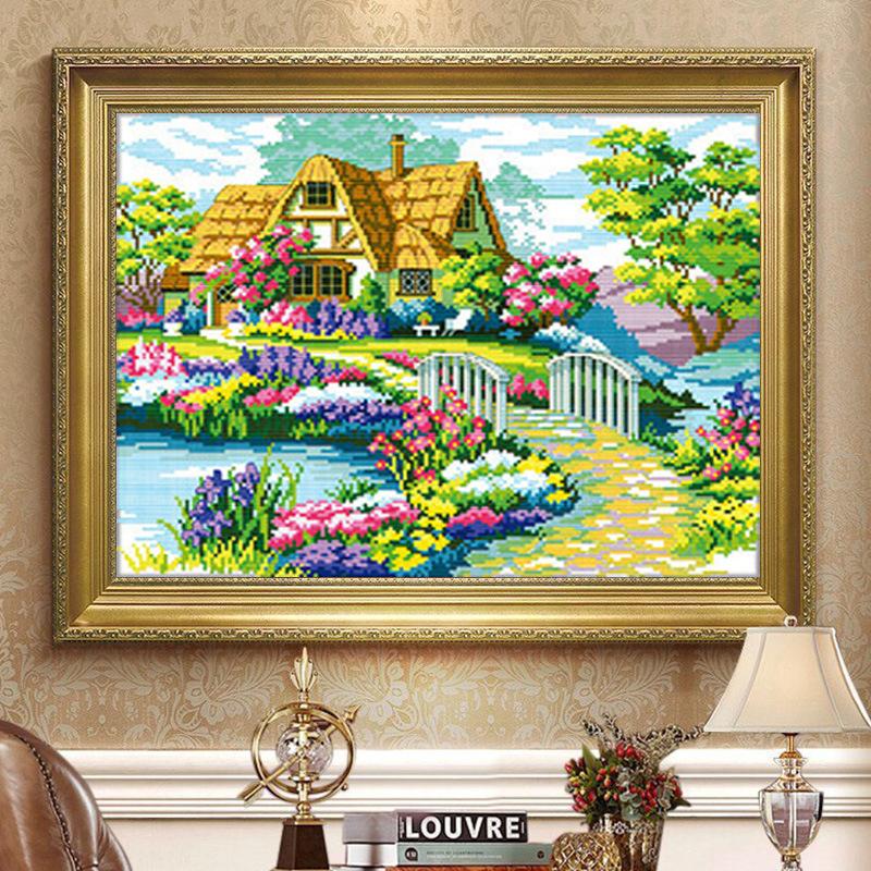 

1 шт.-Рукоделие,Вышивка,DIY Пейзажная живопись,Крестик,наборы,11ct пейзаж для дома Вышивка крестом,Наборы для вышивки Домашний аксессуар 11CT