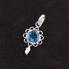 Heart Natural Swiss Blue Topaz 925 Silver Handcrafted Handmade Pendant Jewelry PP-4-2