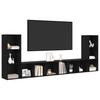 TV Cabinet Set 4 pcs Black Oak Effect 37 x 35 x 107 cm