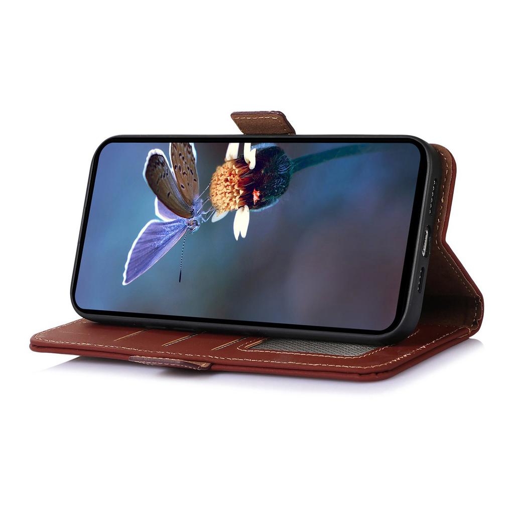 For Samsung Galaxy A16 5G/A16 4G Wallet Case Anti-Drop Genuine Cow Leather Phone Cover RFID Blocking