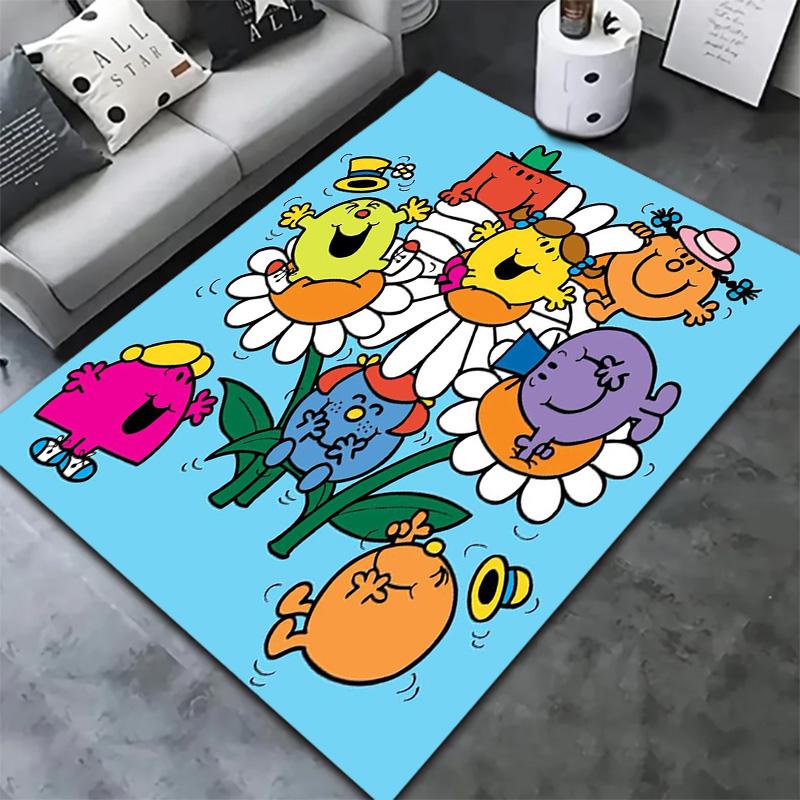 Sig. Tappeto Little Miss da Uomo per Soggiorno Camera da Letto Casa Decorazione Divano, Tappetino Antiscivolo per Giochi Bambini