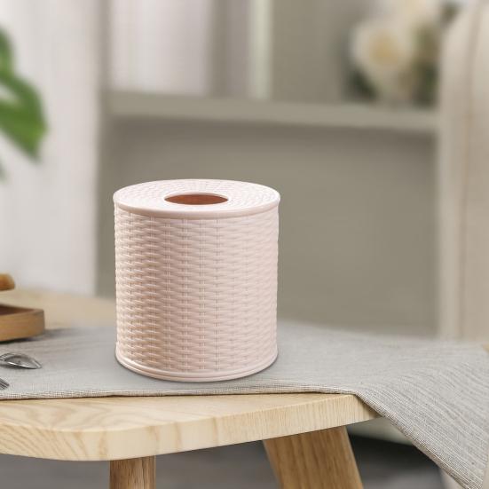 Imitation Rattan Tissue Box Waterproof Wear Resistant Plastic Tissue Holder for Kitchen