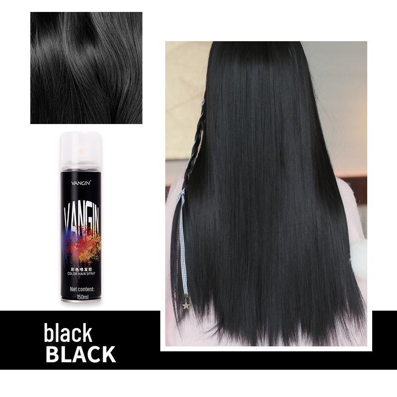 Temporary Washable Hair Dye Spray - One Spray for Black Color
