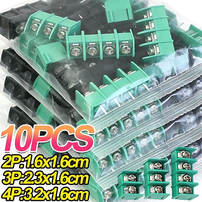 Pitch 1 6mm 2 3mm 3 2mm Barrier Screw PCB Terminal Block Straight 2/3/4 Pin Connector Set Electrical Wire Clamp Fixed Mount