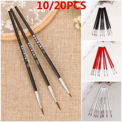 10/20pcs Thin Hand Painted Nylon Hook Line Pen Paint Drawing Painting Brush