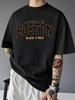 Vintage Boston Black And Gold Graphic Unisexs T Shirt Varsity City Letter Short Sleeve Crew Neck Cotton Tee Street Casual Top
