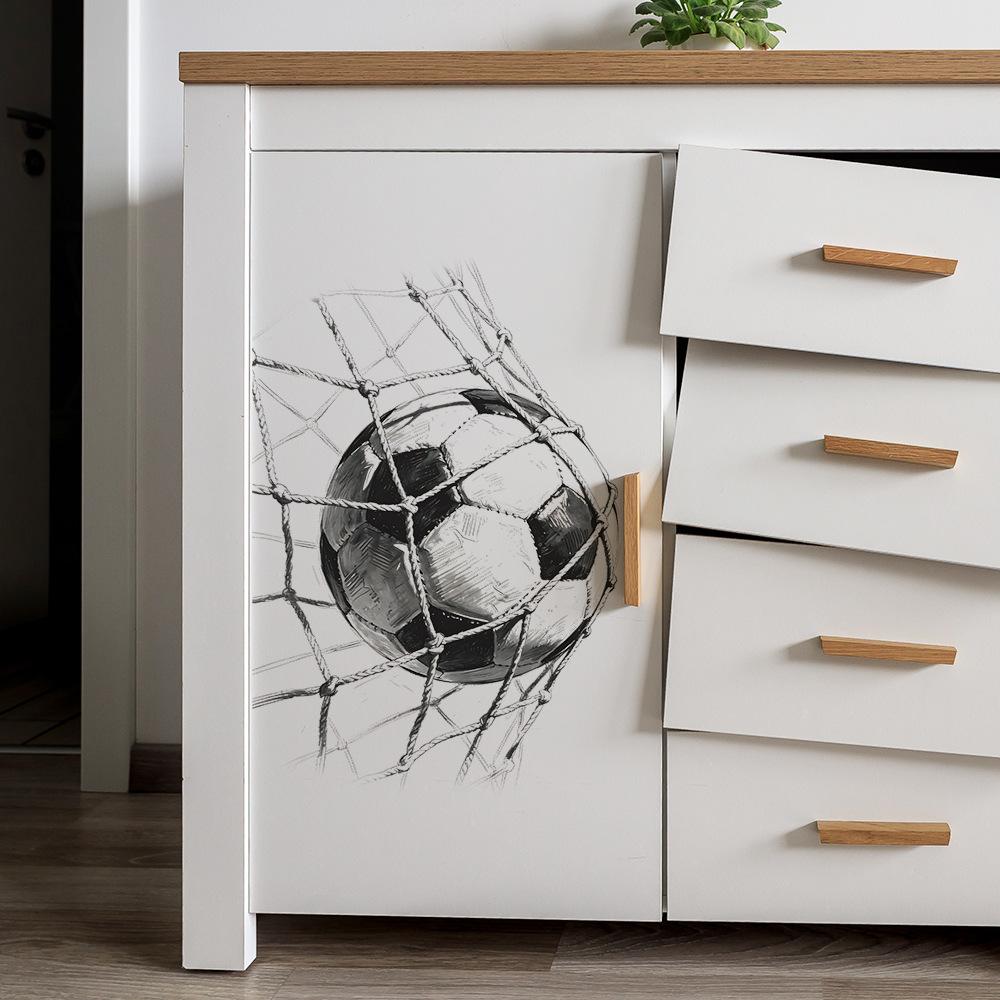 Selbstklebende Fußballtornetz Wandaufkleber für Kinderzimmer Schlafzimmer Eingangsbereich Wohnheim Hausdekoration