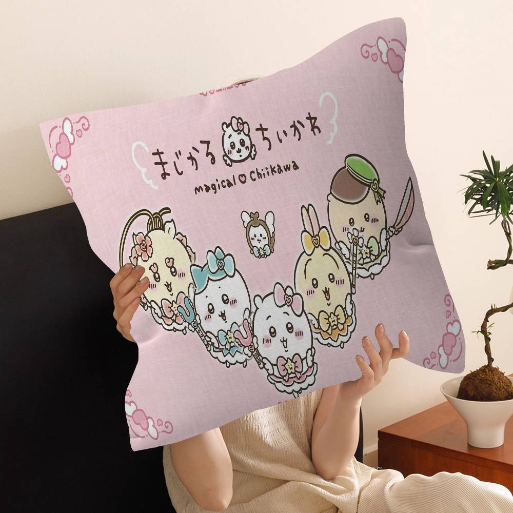 Cartoon Cute Amine Chiikawas Pillow Cushion Cover Pillowcase Living Room Sofa Home Decor