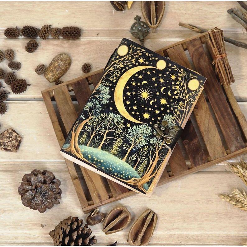 Tree of Life Leather Journal: Antique Handmade Deckle Edge Grimoire