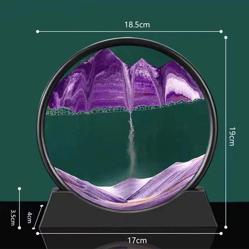 3D Hourglass Quicksand Moving Sandround Glass Deep Sea Sandscape Art Picture Craft Flowing Painting Office Hom Decor Gifts