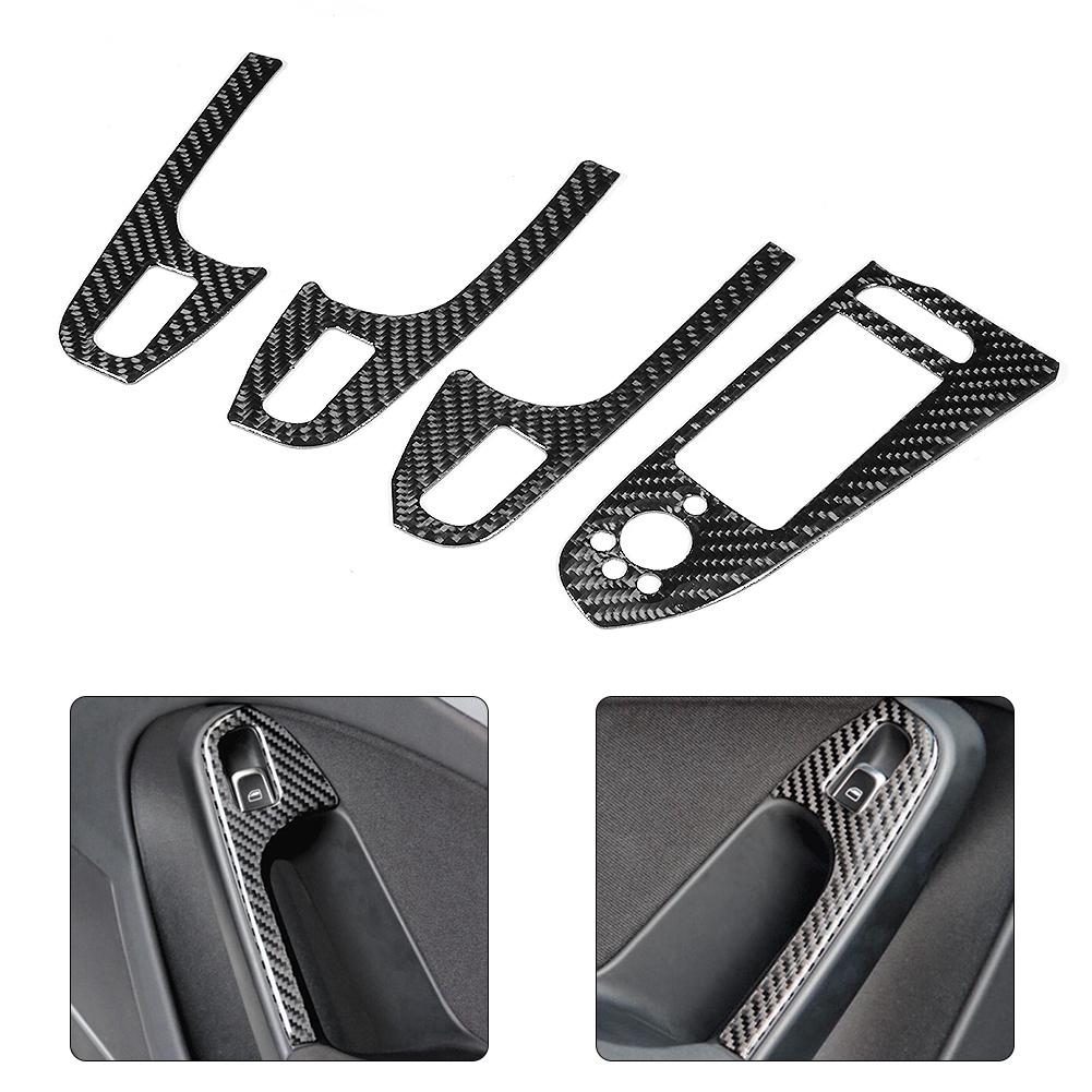Kohlefaser Linkslenker Türfensterheber Schalterblende Zierleiste Aufkleber Passend für A4 B8 A5 Q5