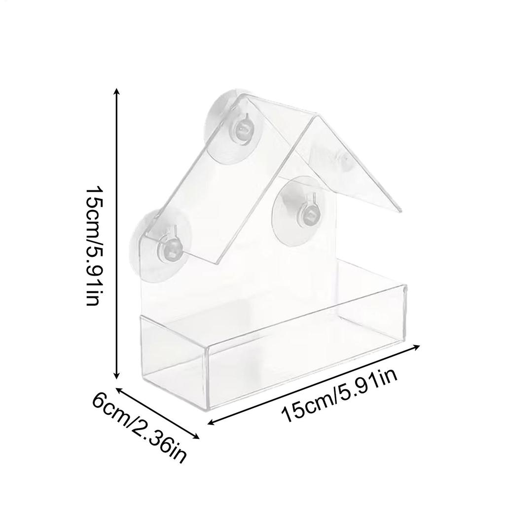 Window Bird Feeder Waterproof Birdwatching Birdfeeders Suction Cup Bird Feeder Window For Outside Garden Outdoor Balcony