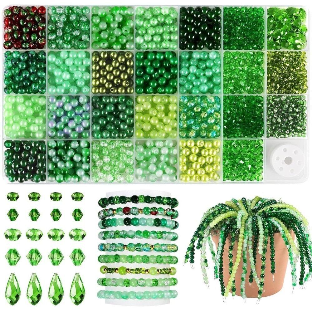 Beginner Friendly DIY Beaded Plants Green Series Color Jewelry Making Kit Home Decor Craft