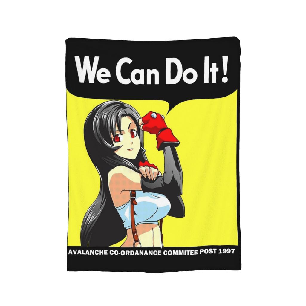 Anime Cheerful Tifa Lockhart  Flannel Throw Blankets Finals Fantasys  Blanket for Home Couch Super Warm Plush Thin Quilt,