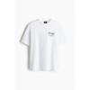 H M LooSe FiT PrinTed T SHirT wHiTe George S gaS
