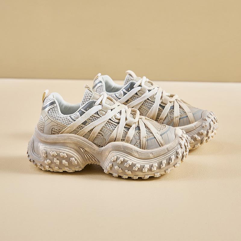 Ins Korean Version of the New Dad Shoes Girl 2025 Autumn Student Running Sports Thick Sole Height Increase Casual Street Shot M-91