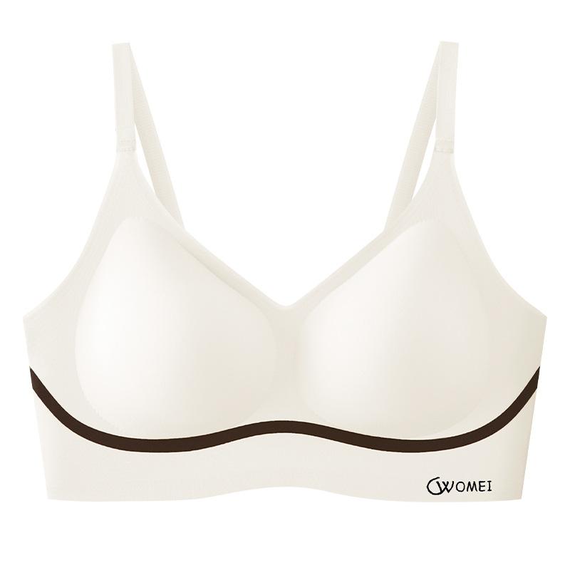 Summer Thin Bra Women's Soft Support Seamless Bra Gathering Anti Sagging and Double Breast Bra