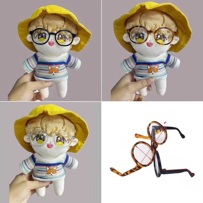 For 17cm Labubu Glasses Mini Cute Transparent Plastic Sunglasses for The Monster Doll SD Plush DIY Dolls Labubu Accessories