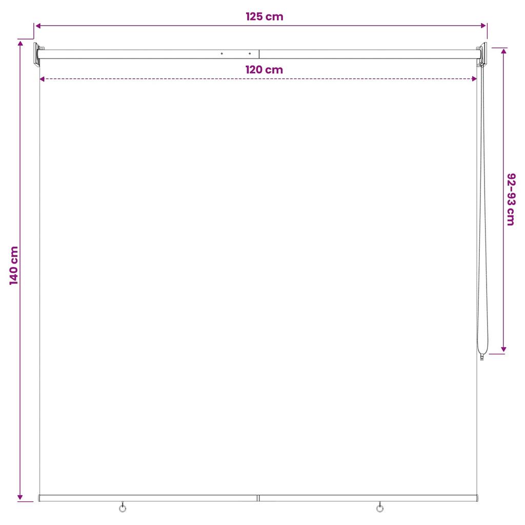 Outdoor Roller Blinds with UV Protection Light Grey 120 x 140 cm