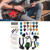 66Pcs Guitar Accessories Kit Tuner Capo Pick Bracket Repair Tools Set for Banjo Mandolin