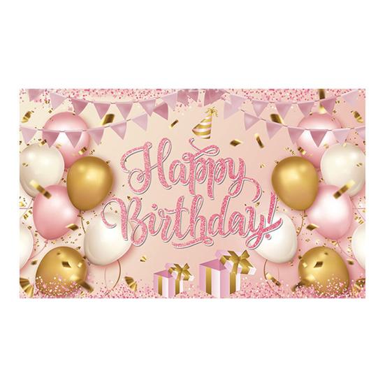 Happy Birthday Banner Hintergrund, Party Foto Hintergrundtuch für Feier, Girlande Flaggen Dekoration für Kinder Frauen, Happy Birthday Zubehör