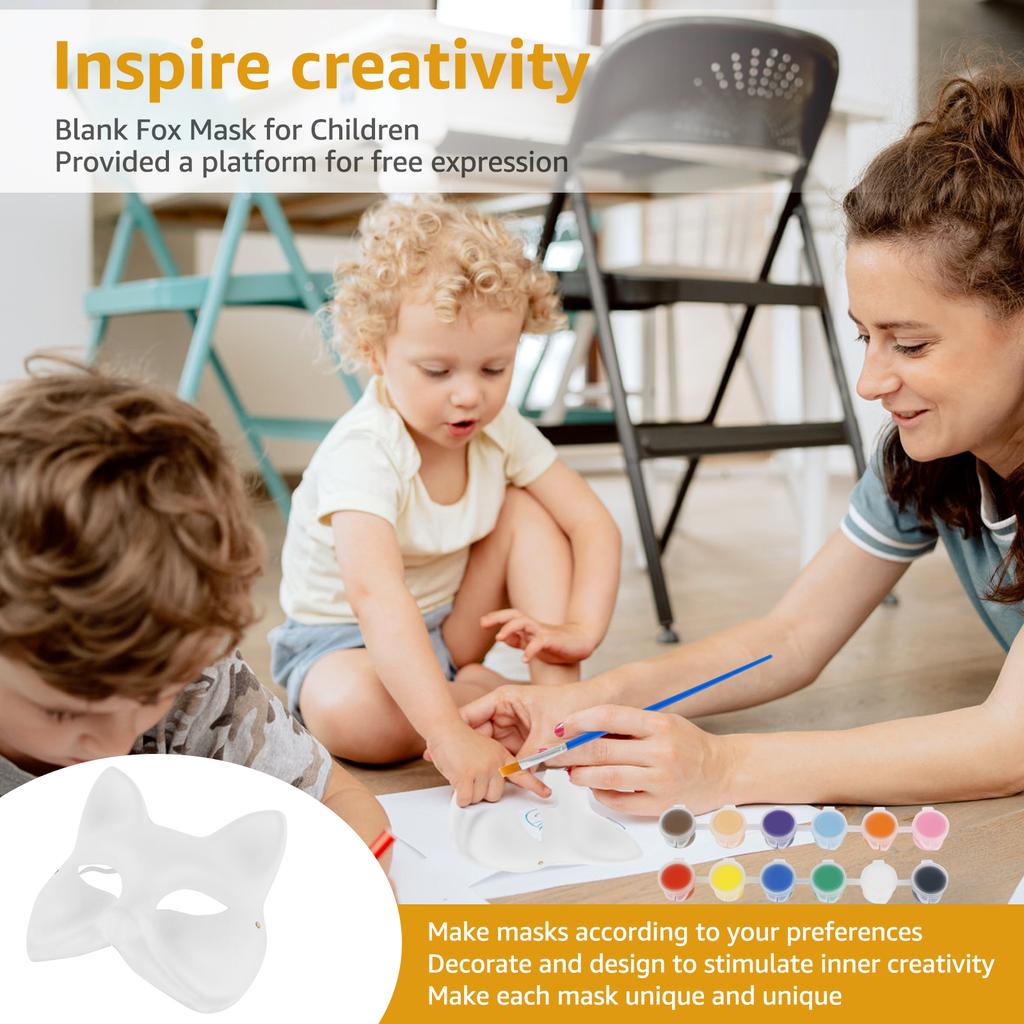 6/32 szt. Zestaw Masek DIY na Imprezę Tematyczną Kreatywne Maski Zwierzęce Puste Zestaw Masek Łatwe w Użyciu Zestaw Masek do Kolorowania Papierowe Z Gładką