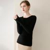 Le Kasha 2026 Women's 100% Cashmere Sweater: Ribbed Round Collar, Long Sleeve, Twelve Gauge Single Thread